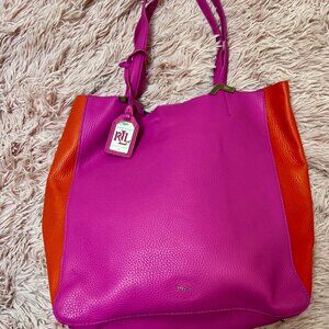 Orange and pink tote purse vibrant